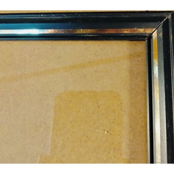 Black Gold Metal Frame 5x7 photo Modern Contemporary Wall Mount - Picture 3 of 6
